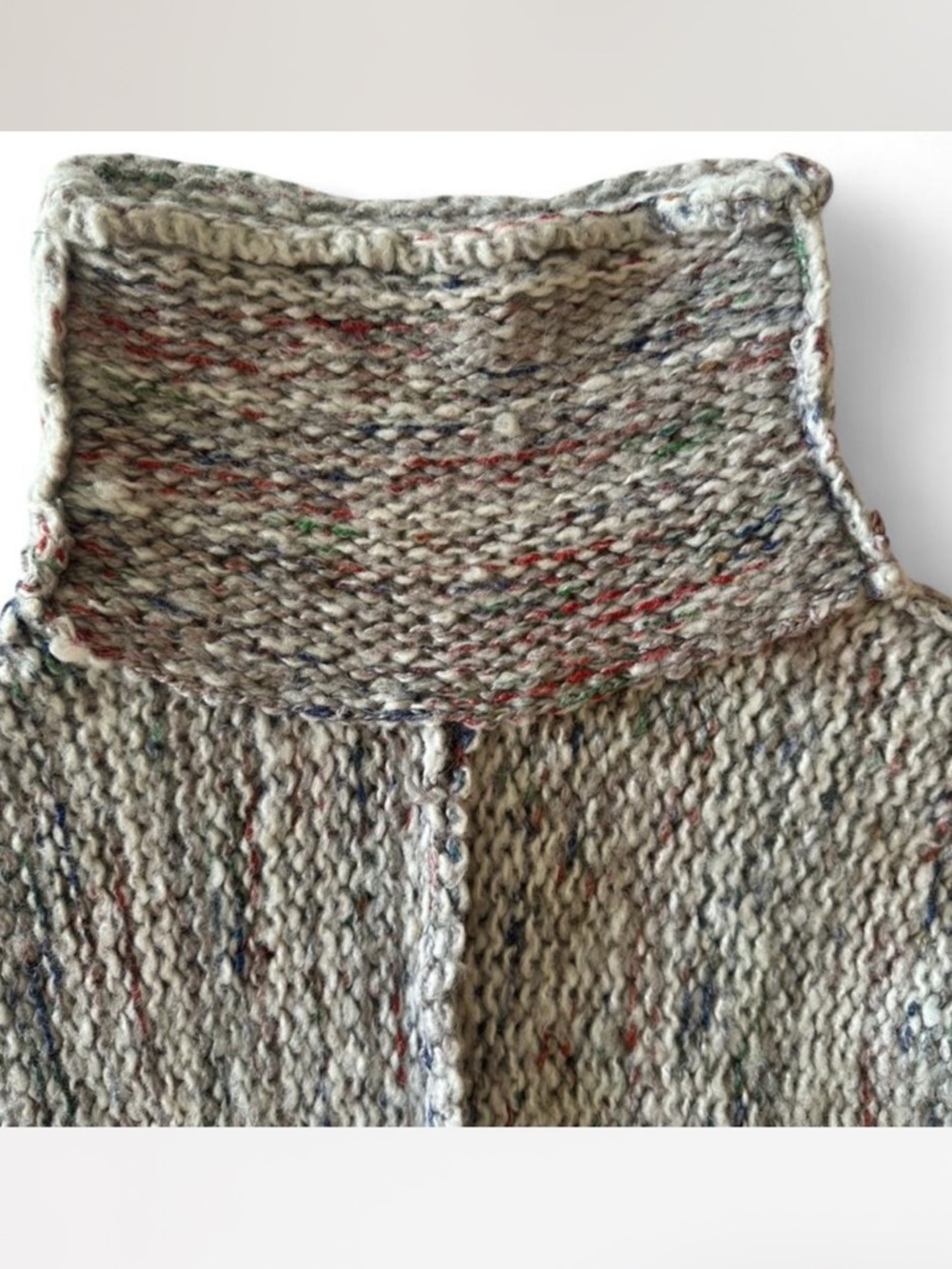Anthropologie Pilcro Turtleneck Sweater Cream Brown Fleck Chunky Knit M - Picture 3 of 8